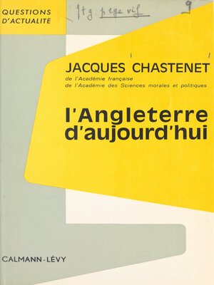 cover image of L'Angleterre d'aujourd'hui